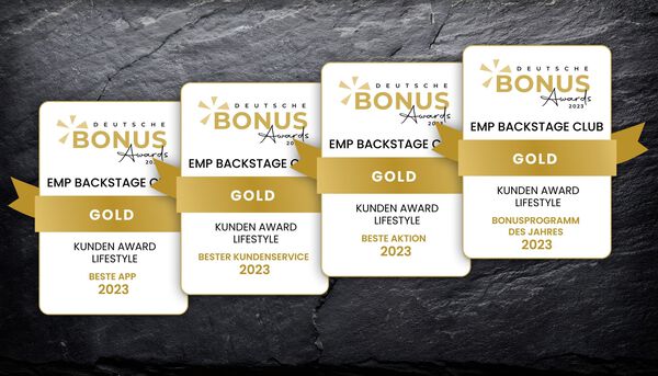 Deutsche Bonus Awards 2023 entschieden: EMP erreicht 4-fache Goldauszeichnung in der Kategorie 