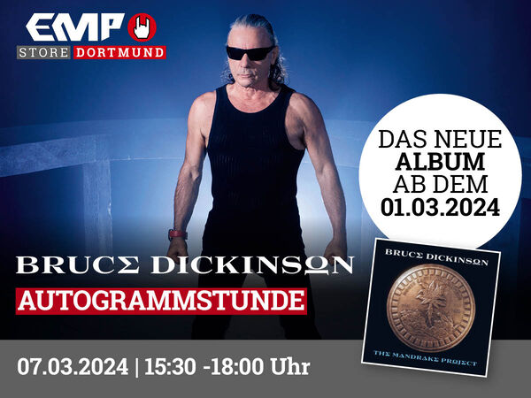 Bruce Dickinson besucht den EMP Store Dortmund zur Autogrammstunde