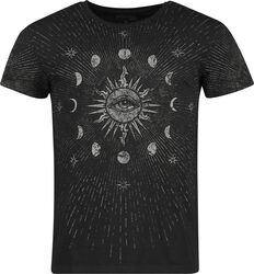T-Shirt with Moon Phases and Sun, Gothicana by EMP, T-Shirt