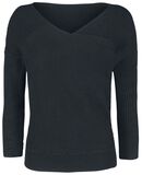 Knitted Front Asymetric Sweater, Forplay, Sweatshirt