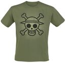 Skull With Map Used, One Piece, T-Shirt