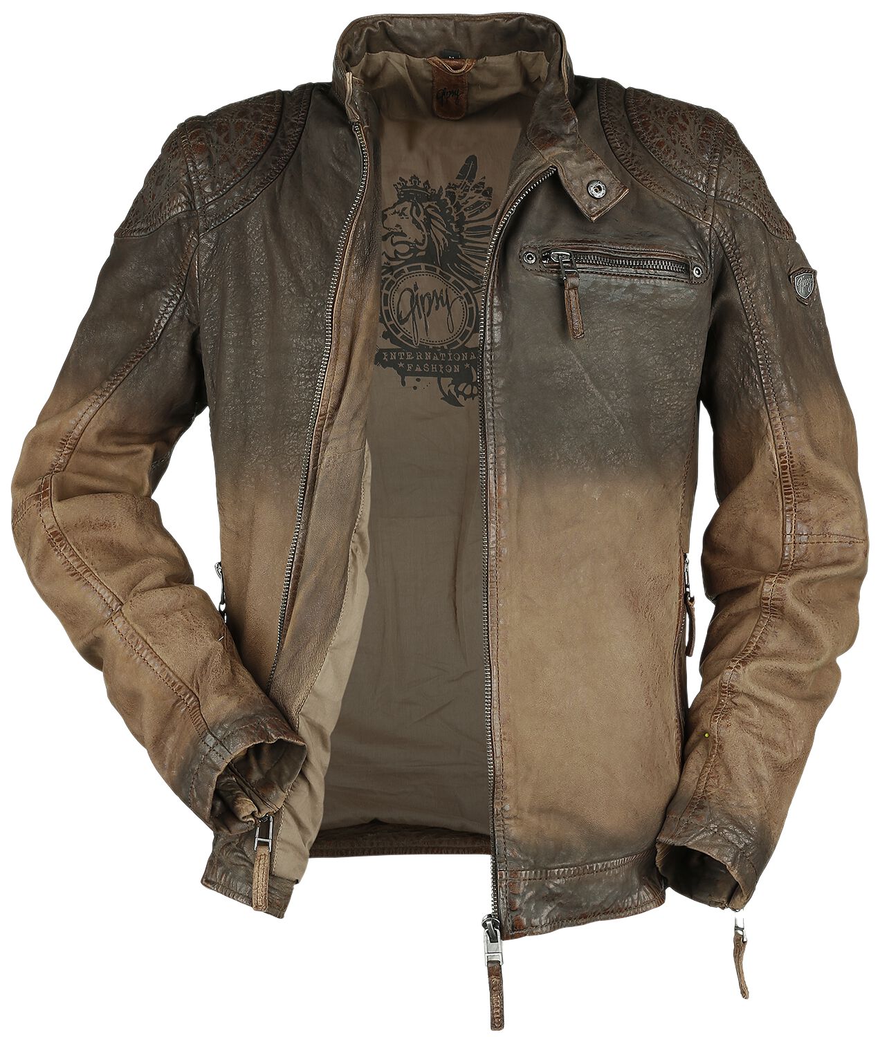 Lederjacke Ledermantel Biker Lederjacke More And More Wintermantel