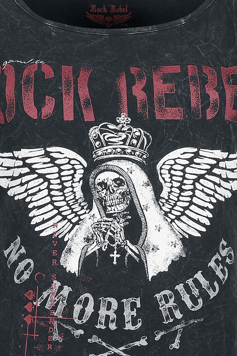 T-Shirt mit T-Shirt | Frontprint Rock Rock Rebel Rebel | EMP EMP großem by