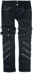 Jared - Schwarze Jeans mit Schnallen, Reißverschlüssen und Nieten