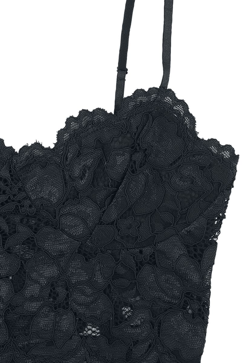 Bustier aus schwarzer floraler Spitze, Black Premium by EMP Bustier