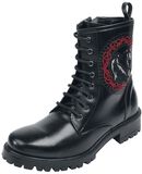 Schwarze Boots mit Raben Stickerei, Black Premium by EMP, Boot
