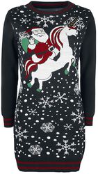 Santa Riding Unicorn, Ugly Christmas Sweater, Mittellanges Kleid