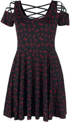 Kleid mit Schnürung und Runen, Black Premium by EMP, Kurzes Kleid