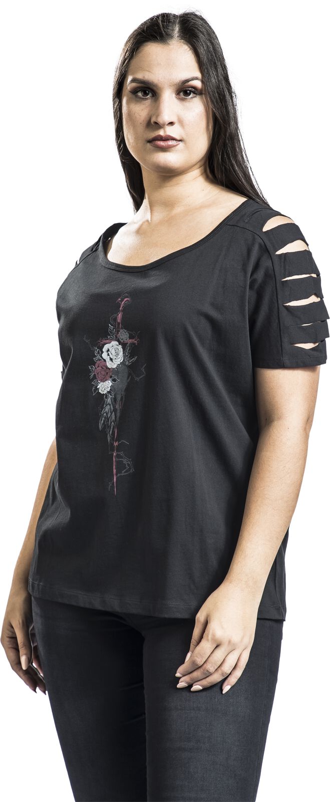 T-Shirt with Cut Outs | Black Premium by EMP T-Shirt | EMP
