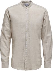 ONSCaiden LS Solid Linen MAO Shirt, ONLY and SONS, Langarmhemd