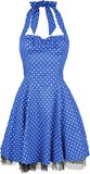 Blue White Small Dot Mini Dress, H&R London, Mittellanges Kleid