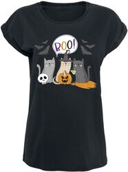 Halloween Katzen - Boo!, Sprüche, T-Shirt