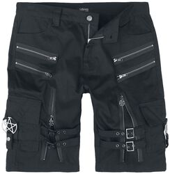 Shorts with straps, buckles and zipper, Gothicana by EMP, Short
