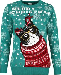 Merry Christmas Cat, Ugly Christmas Sweater, Weihnachtspullover