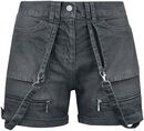 Rockige Shorts mit Bändern Black Premium, Black Premium by EMP, Short