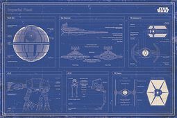 Imperial Fleet Blueprint, Star Wars, Poster