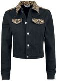 Rock n Roll Leopard Denim Jacket, Banned Retro, Jeansjacke