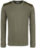 Breitripp Sweatshirt in oliv, Black Premium by EMP, Strickpullover