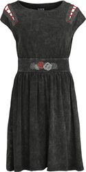 Cut Out Dress with Roses, Black Premium by EMP, Mittellanges Kleid