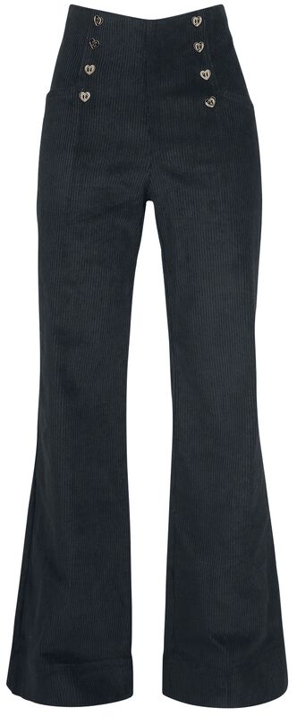 Blith Black Corduroy High-Waisted Trousers
