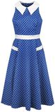 Blue White Polka Dots 40s Swing Dress, H&R London, Mittellanges Kleid