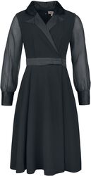 Polly Black Dress, Timeless London, Mittellanges Kleid