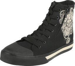 Sneaker with Industrial Beetle Print, Gothicana by EMP, Sneaker high