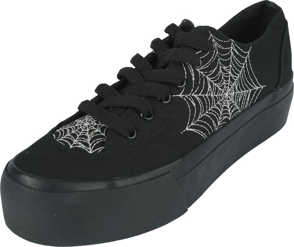 LowCut Plateau Sneaker With Spiderweb Embroidery