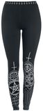 Schwarze Leggings mit detailreichem Print, Gothicana by EMP, Leggings