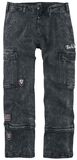 Graue Jeans mit Waschung und Patches, Rock Rebel by EMP, Jeans