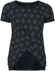 T-Shirt mit Knotendetail und Keltischen Motiven, Black Premium by EMP, T-Shirt