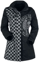 schwarz/graue Jacke mit Nieten und Print