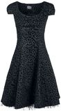 Arianna Black Leopard Flocked Day Dress, H&R London, Mittellanges Kleid