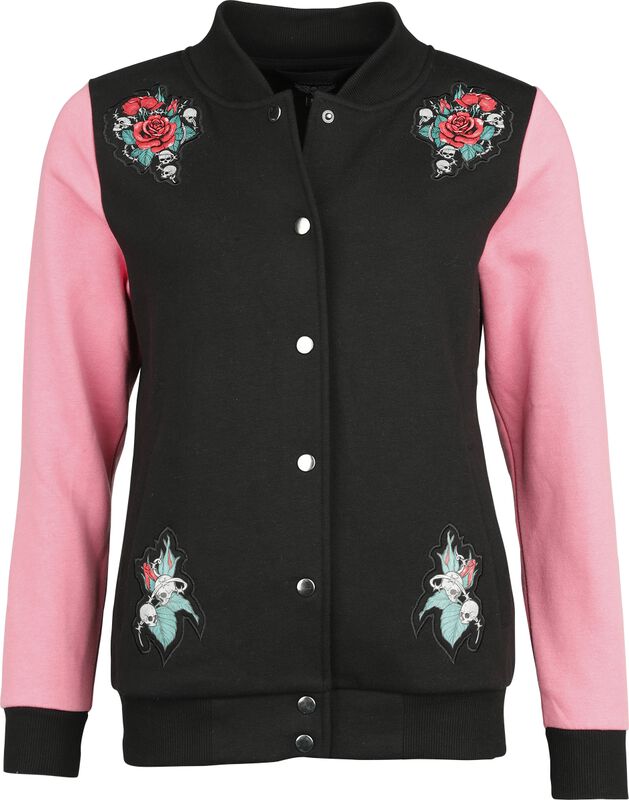 College Sweat Jacket with Skull Prints