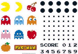 Characters & Maze - Stickers, Pac-Man, Aufkleber-Set