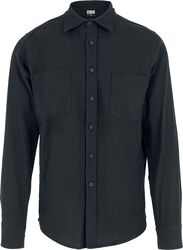 Black Cotton Shirt, Urban Classics, Langarmhemd