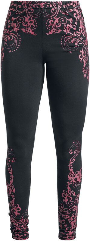 Leggings with floral ornaments