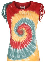 T-Shirt mit Multicolor Batik- Waschung