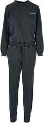 Ladies Small Embroidery Long Sleeve Terry Jumpsuit, Urban Classics, Jumpsuit