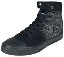 Schwarze Sneaker mit Skull-Print, Black Premium by EMP, Sneaker high