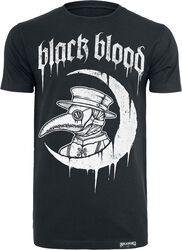 T-Shirt mit Sichelmond und Pest Medicus, Black Blood by Gothicana, T-Shirt