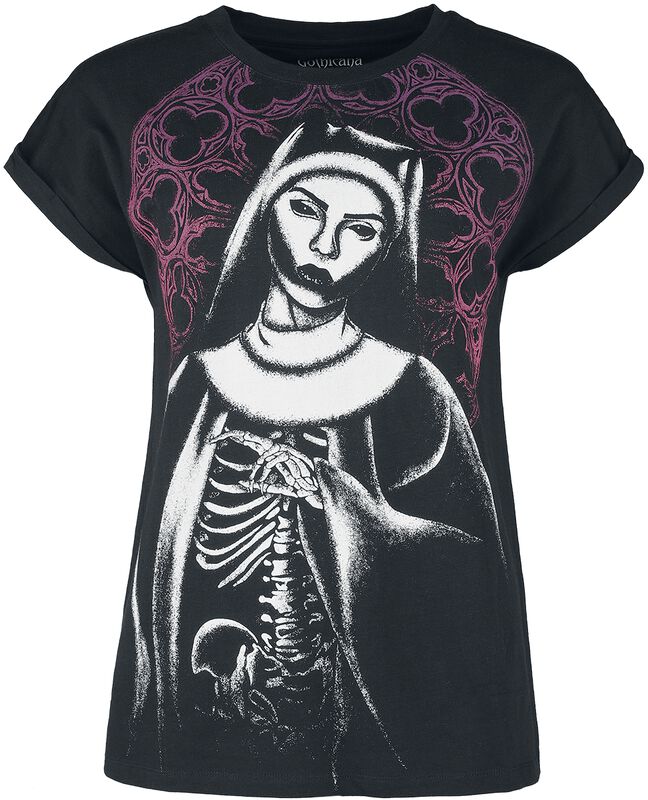 T-Shirt With Nun Print