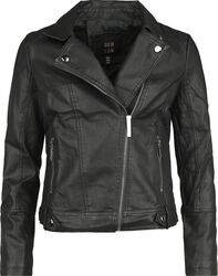 PU Classic Faux Leather Jacket, QED London, Kunstlederjacke