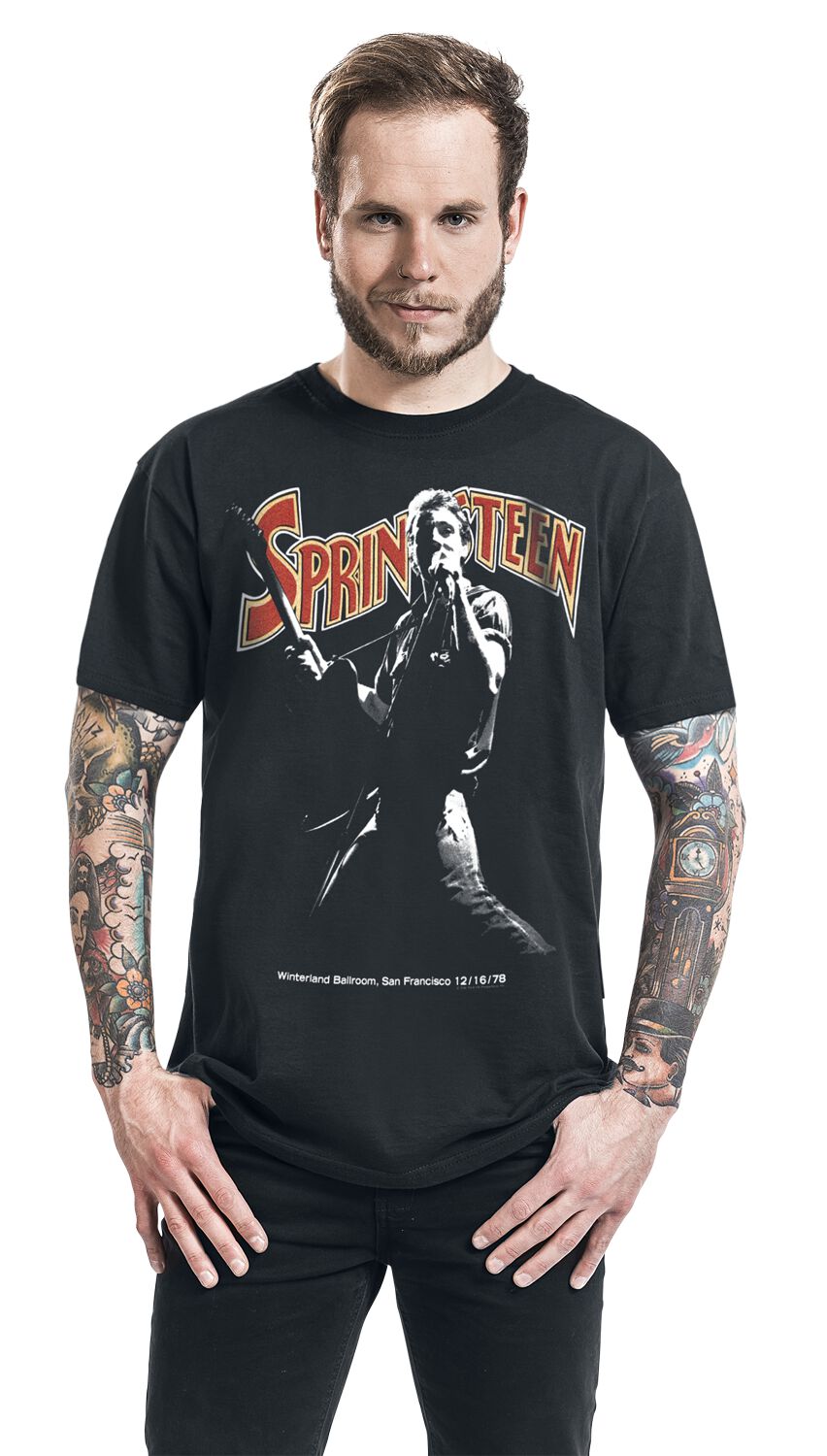 Bruce Springsteen Winterland Ballroom Guitar T-shirt black Band merch