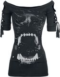 Cold Shoulder Cut-Out Shirt, Gothicana by EMP, T-Shirt