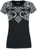 schwarzes T-Shirt mit Print und Rundhalsausschnitt, Black Premium by EMP, T-Shirt