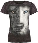 Black & White Wolf, The Mountain, T-Shirt