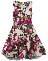 Audrey 50's Cream Floral Swing Dress, H&R London, Kleid
