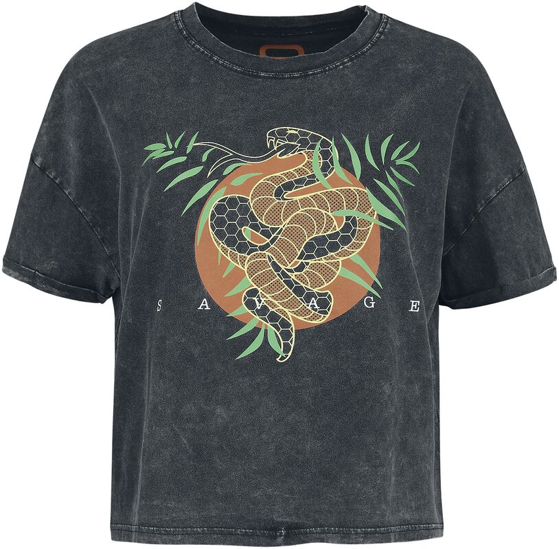 T-Shirt mit Oldschool Schlangen Print