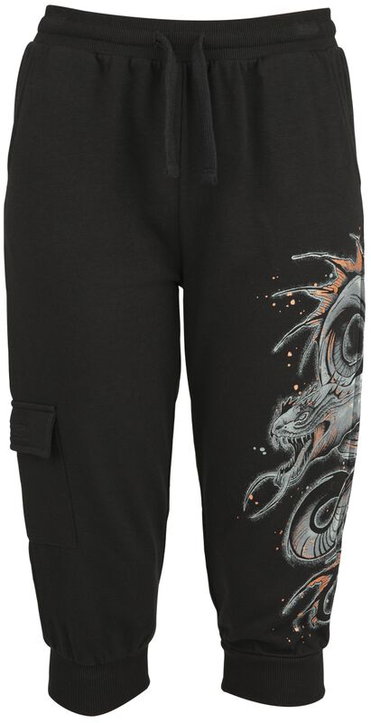 Sweat Shorts With Large Dragon Print